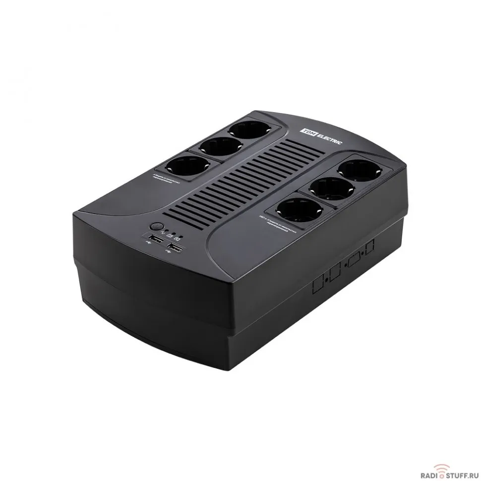 TDM SQ1204-0001 Источник бесперебойного питания ИБП 650 ВА 6 розеток +2USB 