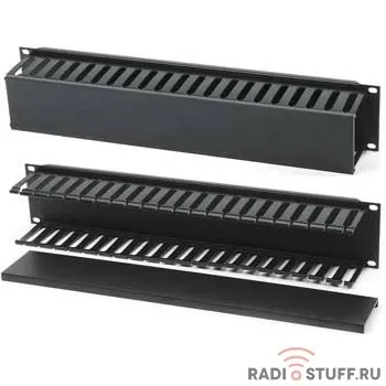 Кабельный органайзер 19", пластиковый с крышкой, 2U, Hyperline  
