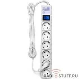 PowerCube Фильтр-удлинитель (SPG6-16-5M) 6 розеток, 5м,16А/3,5кВт, белый