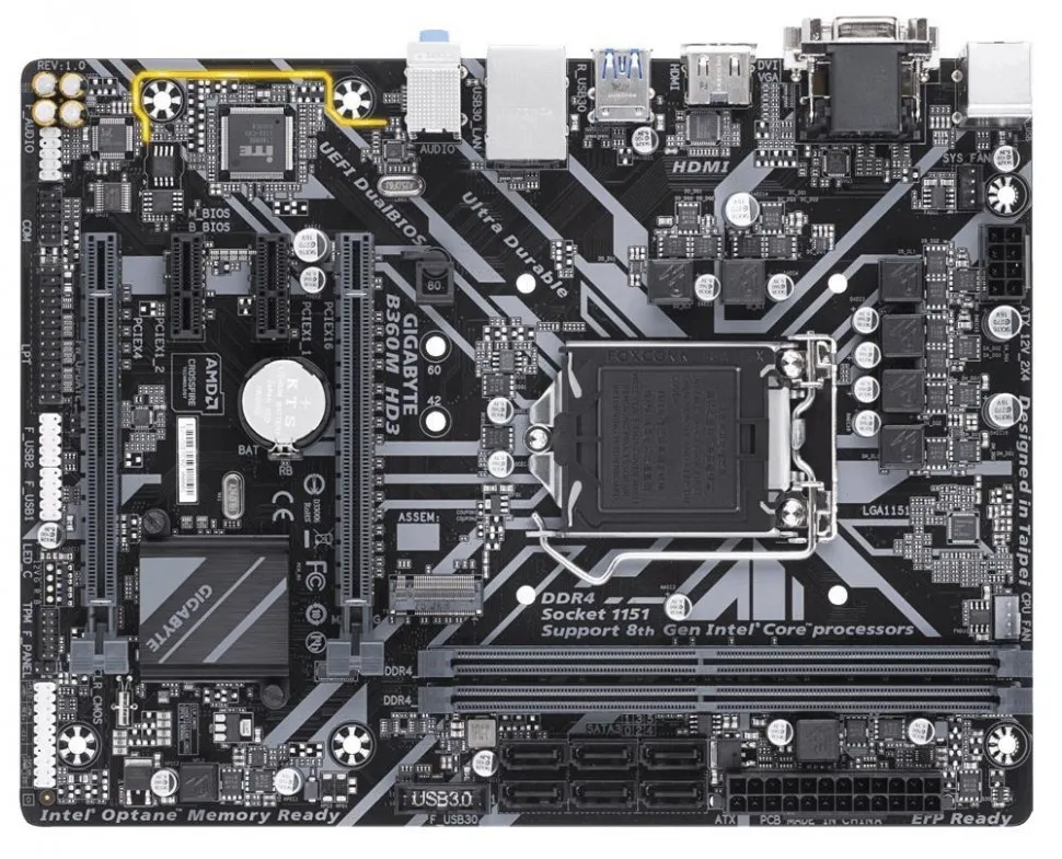 Материнская плата B360 S1151 MATX B360M HD3 GIGABYTE