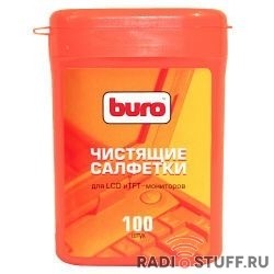 Туба с чистящими салфетками, для LCD, TFT-мониторов, BURO BU-tft 100шт. [817436]
