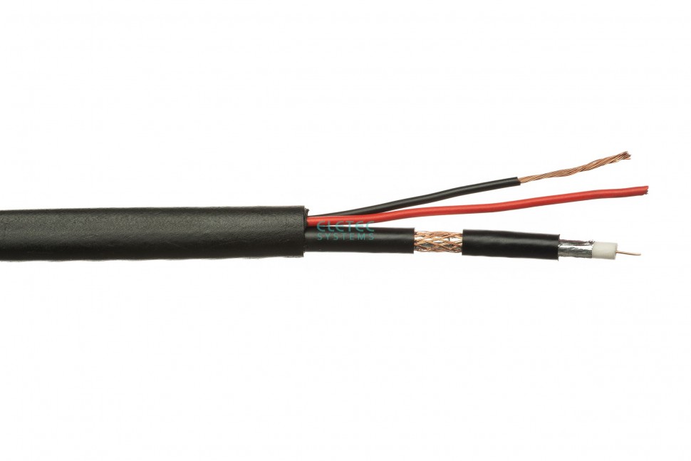 Кабель комбинированный RG59 CU+2x0.75 мм2 75 Ом outdoor, 200 м