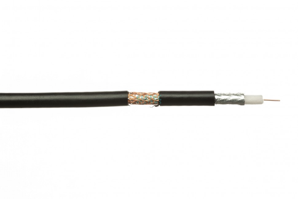 Кабель коаксиальный 3C-2V CU outdoor 75 Ом, экран 32%, черный 200 м