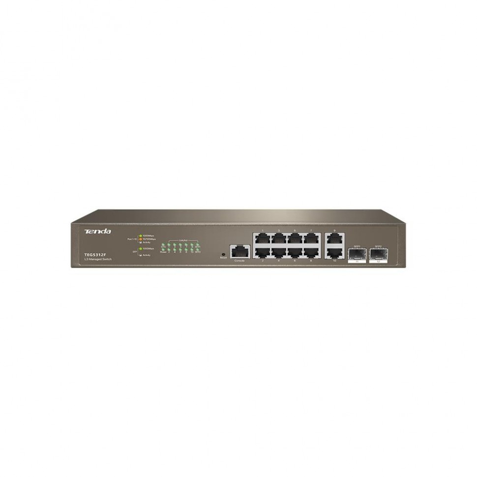 Коммутатор 10PORT 1000M 2SFP TEG5312F TENDA