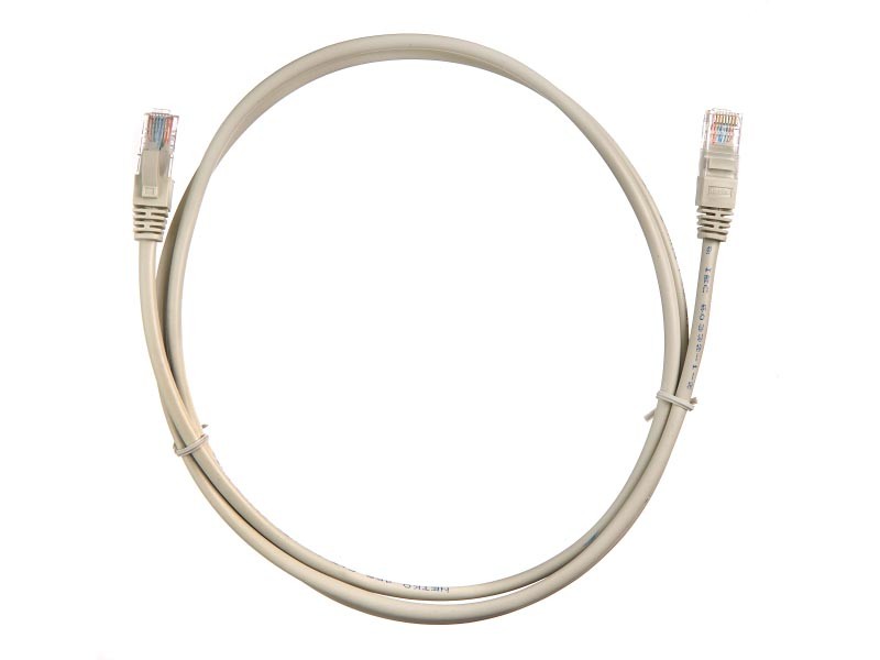 Патч-корд UTP4 cat.5e, 1.5м, литой коннектор, серый, Netko CKC РАСПРОДАЖА