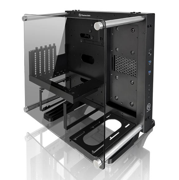 Корпус Tt Core P1 TG (CA-1H9-00T1WN-00), Black, Window, w/o PSU, mITX, ATX PSU