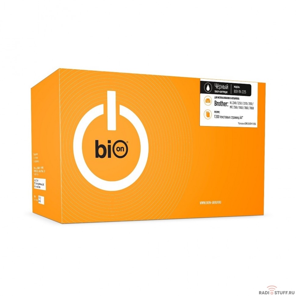 Bion TN-2235 Картридж для Brother DCP-7060D/DCP-7065DN/DCP-7070DW/HL-2240D/HL-2250DN/MFC-7360N/HL-2240 (1200  стр.), Черный