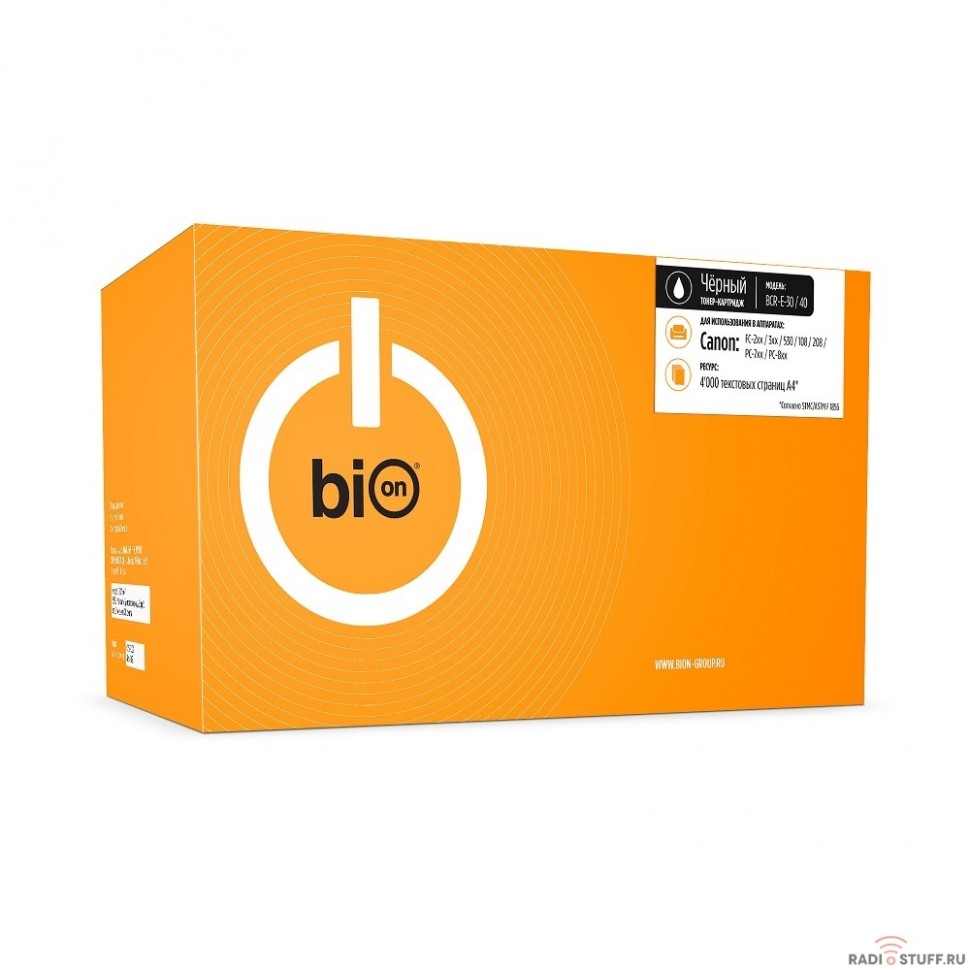 Bion E-30/40 Картридж для Canon FC108/128/200/208/220/228/336/860/880/890/300/310/320/325/330/400/420/425/428/430/530/550/700/710/720/735/740/770/790/795/920/921/940/941/950/980 (4000  стр.), Черный